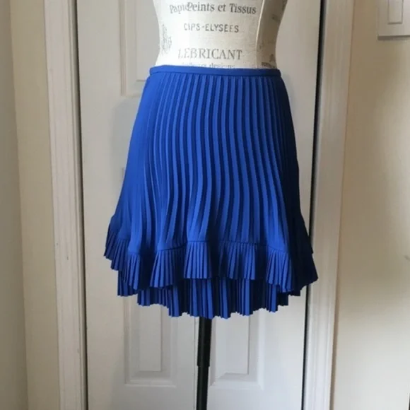 Banana Republic Tiered Pleated Skirt Cobalt Blue 6 - Picture 3 of 11